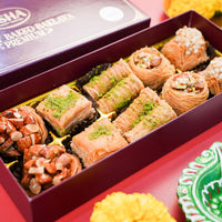 Asha Sweet Center Baklava (250gm) Diwali Gift Hamper with Handmade Diya & Wish Card Included