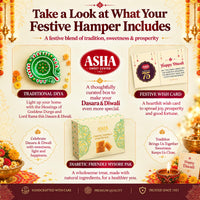 Asha Sweet Center Diabetic Friendly Mysore Pak (250gm) Diwali Gift Hamper with Handcrafted Diya & Wish Card Included