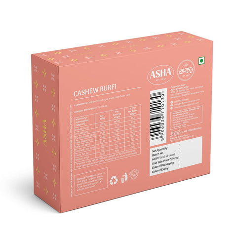 Asha Sweet Center Kaju Katli (250gm) Diwali Gift Hamper with Handmade Diya & Wish Card Included