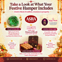 Asha Sweet Center  Mysore Pak (500gm) Diwali Gift Hamper with Handmade Diya & Wish Card Included