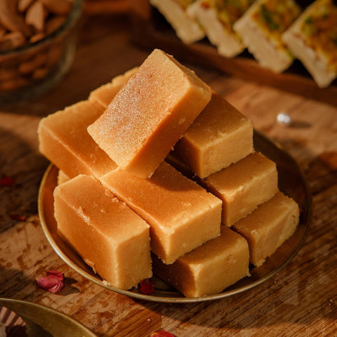 Asha Sweet Center  Mysore Pak (500gm) Diwali Gift Hamper with Handmade Diya & Wish Card Included