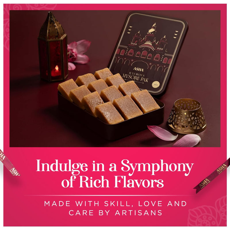 Asha Sweet Center  Mysore Pak (500gm) Diwali Gift Hamper with Handmade Diya & Wish Card Included