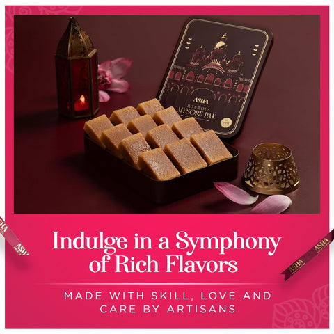 Asha Sweet Center  Mysore Pak (500gm) Diwali Gift Hamper with Handmade Diya & Wish Card Included