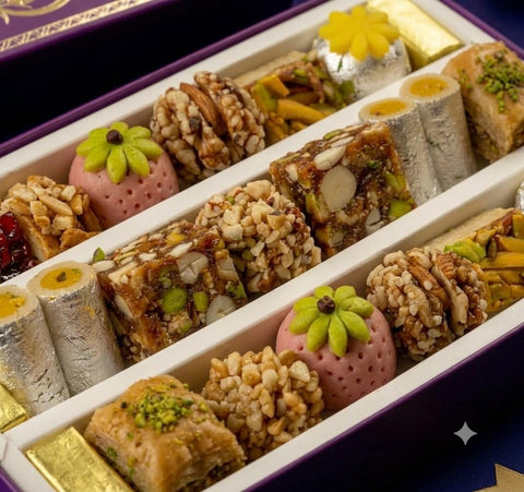 Asha Sweet Center  Premium Handcrafted Assorted (500gm) Sweets Box with 12 items