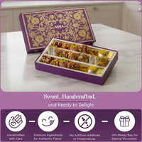 Asha Sweet Center  Premium Handcrafted Assorted (500gm) Sweets Box with 12 items