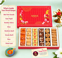 Asha Sweet Center Treasure Treat Diwali Gift Hamper (900gm)