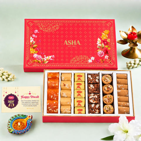 Asha Sweet Center Treasure Treat Diwali Gift Hamper (900gm)